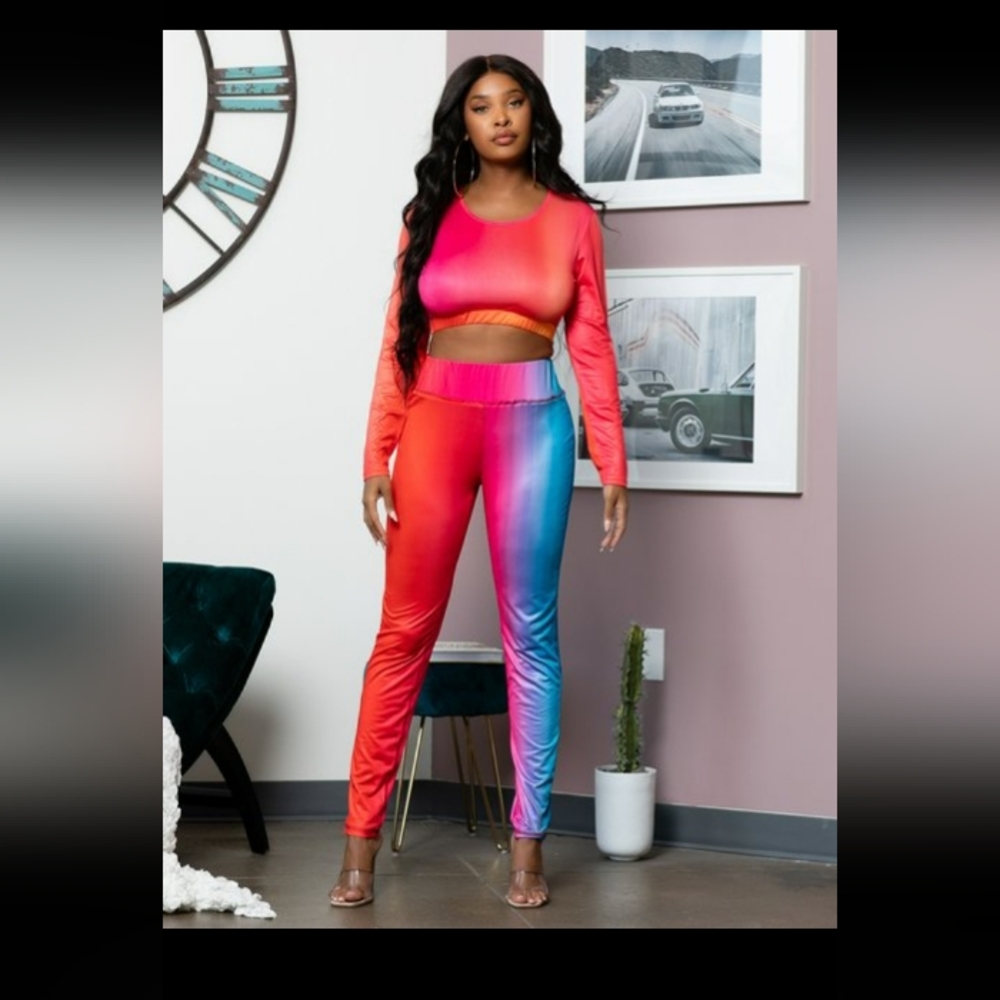 Colorful two piece legging set